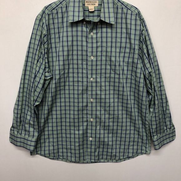 Duluth Trading Men Wrinkle Fighter Button Shirt Top Large Plaid Cotton B235 -14 - Picture 12 of 16